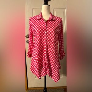 *FINAL PRICE* Rafaella Weekend Pink Gingham Tunic Top